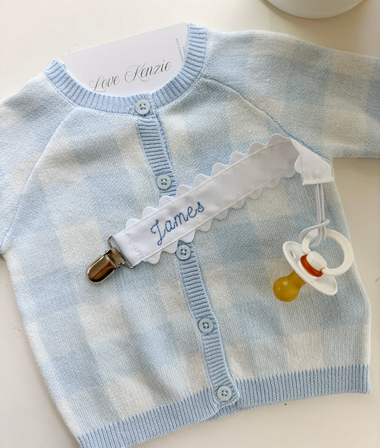Custom Embroidered Paci Clip